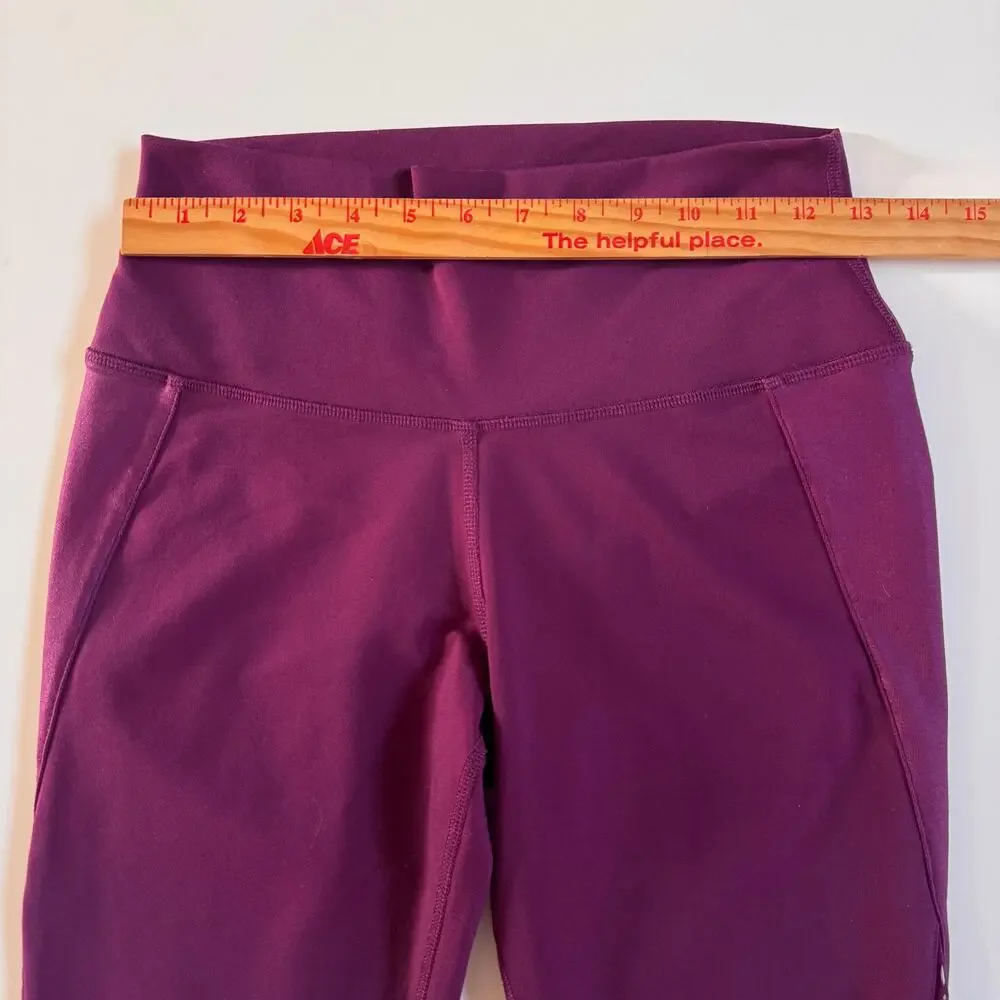 Alo High Waisted Patina Yoga Capri Pants Leggings 3158 Purple Burgundy Pilates